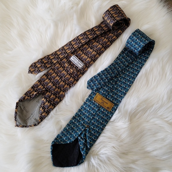 Men's Vintage 90's Silk Abstract Geometric Print Ties - Picture 3 of 6